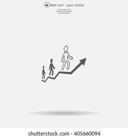 Career growth, Business progress, vector illustration