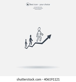 Career growth, Business progress, vector illustration