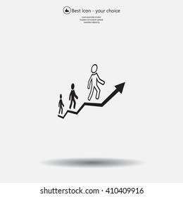 Career growth, Business progress, vector illustration