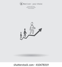 Career growth, Business progress, vector illustration