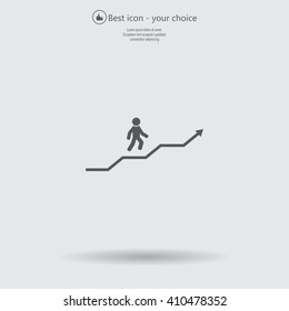 Career growth, Business progress, vector illustration