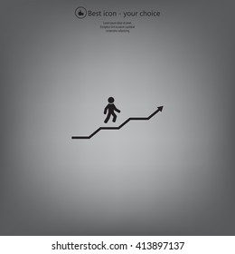 Career growth, Business progress, vector illustration