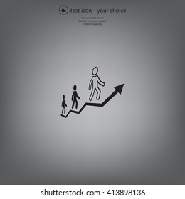 Career growth, Business progress, vector illustration