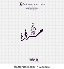 Career growth, Business progress, vector illustration