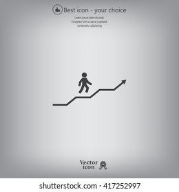 Career growth, Business progress, vector illustration