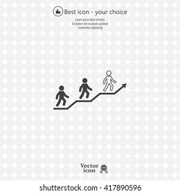 Career growth, Business progress, vector illustration