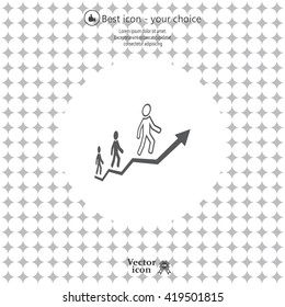 Career growth, Business progress, vector illustration