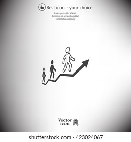 Career growth, Business progress, vector illustration