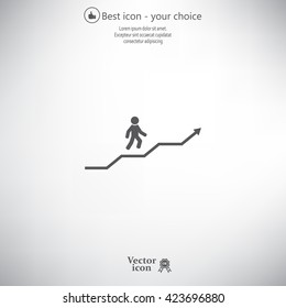 Career growth, Business progress, vector illustration