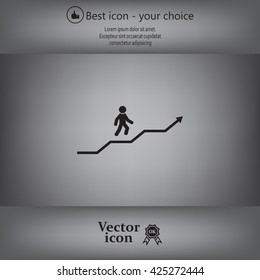 Career growth, Business progress, vector illustration