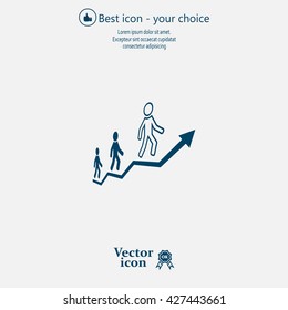 Career growth, Business progress, vector illustration