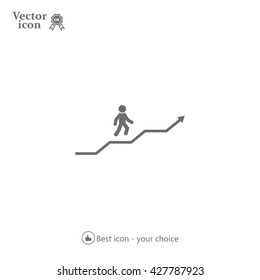 Career growth, Business progress, vector illustration