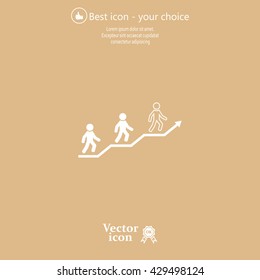 Career growth, Business progress, vector illustration