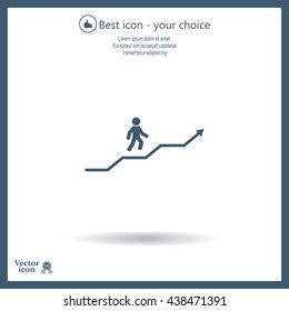 Career growth, Business progress, vector illustration