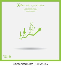 Career growth, Business progress, vector illustration