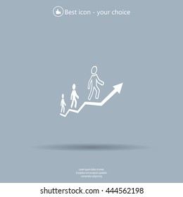 Career growth, Business progress, vector illustration