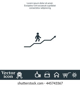 Career growth, Business progress, vector illustration
