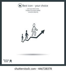 Career growth, Business progress, vector illustration