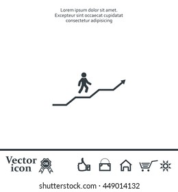 Career growth, Business progress, vector illustration