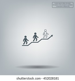 Career growth, Business progress, vector illustration