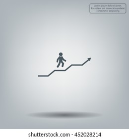 Career growth, Business progress, vector illustration