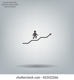 Career growth, Business progress, vector illustration