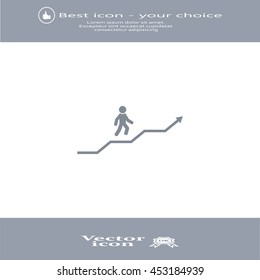 Career growth, Business progress, vector illustration