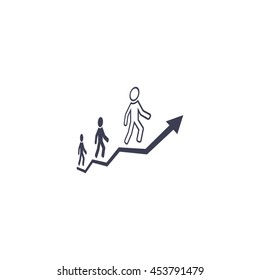 Career growth, Business progress, vector illustration