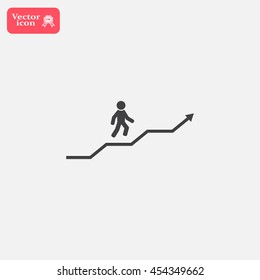Career growth, Business progress, vector illustration