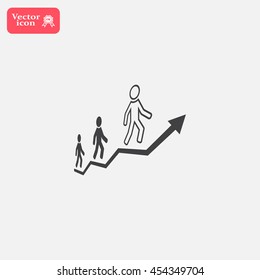 Career growth, Business progress, vector illustration