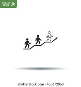 Career growth, Business progress, vector illustration