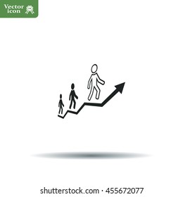 Career growth, Business progress, vector illustration
