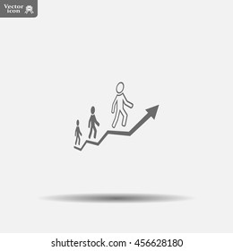 Career growth, Business progress, vector illustration