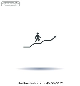 Career growth, Business progress, vector illustration