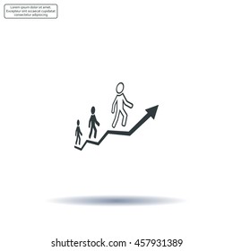 Career growth, Business progress, vector illustration