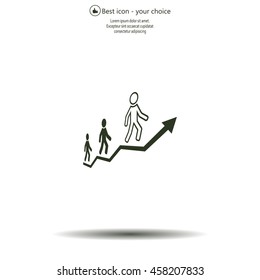 Career growth, Business progress, vector illustration
