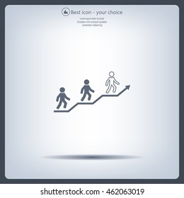 Career growth, Business progress, vector illustration