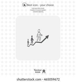 Career growth, Business progress, vector illustration
