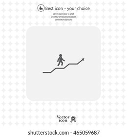 Career growth, Business progress, vector illustration