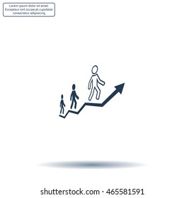 Career growth, Business progress, vector illustration