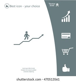 Career growth, Business progress, vector illustration