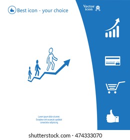 Career growth, Business progress, vector illustration