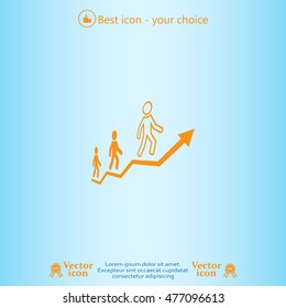 Career growth, Business progress, vector illustration