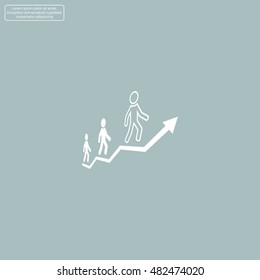 Career growth, Business progress, vector illustration