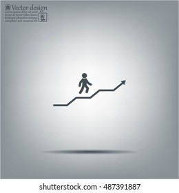 Career growth, Business progress, vector illustration