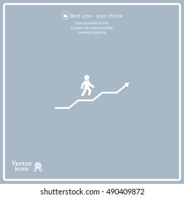 Career growth, Business progress, vector illustration