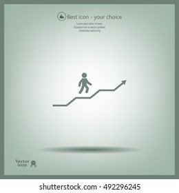 Career growth, Business progress, vector illustration