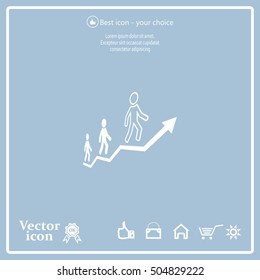 Career growth, Business progress, vector illustration
