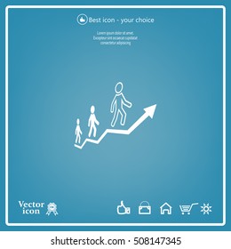 Career growth, Business progress, vector illustration