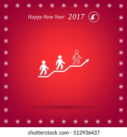Career growth, Business progress, vector illustration